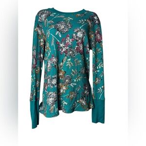 Sundance Floral Waffle Tee Size Medium Boho Bohemian Cottagecore Spring